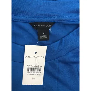 NWT Women's Ann Taylor V-Yoke Shirred Blouse Top in Blue Sz Medium thumbnail 9