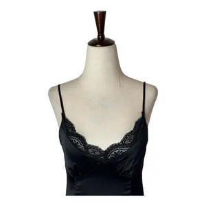 Princess Polly Dress Women 2 Black‎ Satin Lace Trim Slip Mini Sexy Whimsigoth thumbnail 4