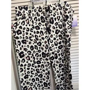 Stars Above Leopard Print Pajama Pants Size 2X Wide Leg Elastic/Tie Waist thumbnail 2