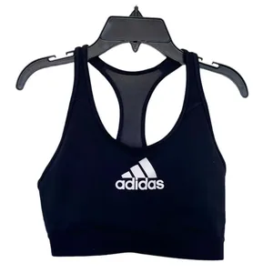 Adidas Top Cropped Activewear Sz Small Womens Sports Bra Logo Mesh Work Out Gym thumbnail 4