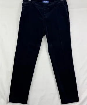 Old Navy Pixie Black Velvet Pants Size 6 Mid Rise Skinny Ankle Holiday Party thumbnail 1