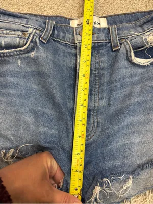 Reformation Size 28 Dixie Jorts High Rise Button Fly Bryce Wash Distressed thumbnail 6