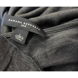 Banana Republic Silk Blouse Womens L Used Dark Gray thumbnail 7