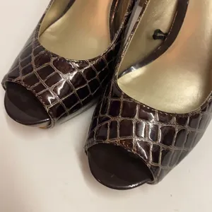 Qupid‎ | Crocodiles Embossed Open Toe Heels Size 8 A18 thumbnail 4