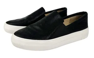Vince‎ Camuto Kanesya Black Perforated Leather Platform Slip On Sneakers Size 7 thumbnail 1