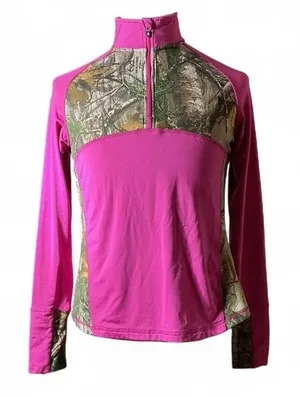 Legendary Whitetails Womens Pink Camo‎ Quarter Zip Long Sleeve Baselayer thumbnail 1