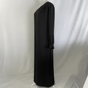 New Krisa One Sleeve Maxi One Shoulder Long Sleeve Side Slit Dress Black Size XS thumbnail 7