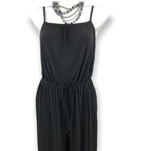Black spaghetti strap drawstring jumpsuit Black Size M thumbnail 2