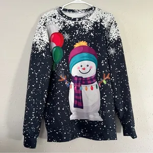 Ugly Christmas Sweater Holiday Snowman Winter Comfy XL thumbnail 1