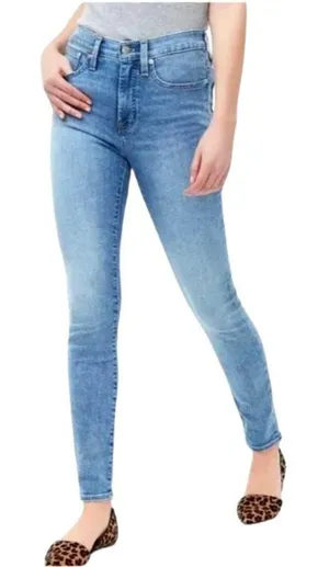 J Crew Jeans Women 27 Blue Denim Light Wash High Rise‎ Skinny Retro Preppy thumbnail 1
