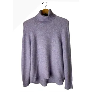 J Crew Turtleneck Sweater Women Medium Purple Alpaca Wool Blend Knit Preppy thumbnail 2