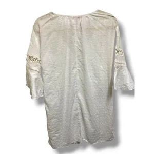 Victoria's Secret White Cotton Swiss Dot Boho Tunic Bell Sleeve Beach‎ Coverup M thumbnail 2