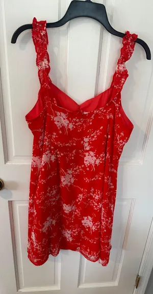 Red Floral Dress Size XL thumbnail 2
