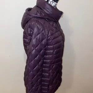 Lauren Ralph Lauren Quilted Feather Down Puffer Jacket Size Medium Deep Plum thumbnail 9