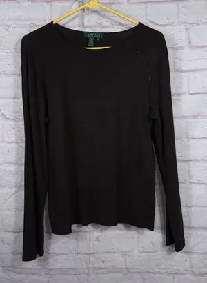 Lauren Ralph Lauren Women's XL Long Sleeve Button Detail Top thumbnail 1