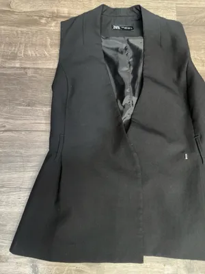 ZARA Black Sleeveless Tailored Blazer Vest XS thumbnail 7