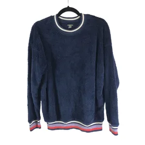 Aerie Sherpa Cozy Navy Blue Fleece Fuzzy Oversized Crewneck Sweater Size S thumbnail 2