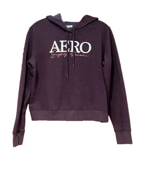 Aeropostale Cropped Hooded Sweatshirt Women's Medium thumbnail 1