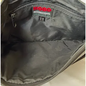 RARE HOBO International Vintage Black Leather Unisex Organizer Crossbody Bag thumbnail 4