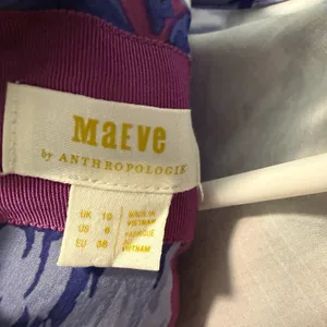 Maeve Anthropologie Purple‎ Floral Open Back Scallop Hem Dress Size 6 thumbnail 5