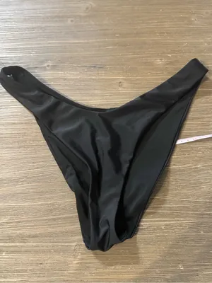 aerie Black V-Neck Halter Bikini Small Top Medium Bottom thumbnail 6