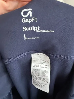 GAP Fit Sculpt Compression Navy Ribbed 7/8 Leggings Size Large thumbnail 2