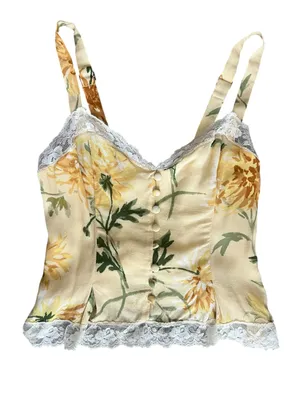 Reformation Women’s Lisette Top Gemma Maxi Skirt Honeyglow Floral Yellow Set 6 thumbnail 4
