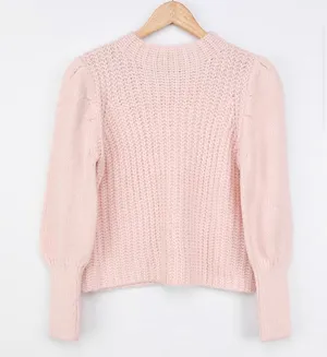 Lulus Chunky Knit Puff Sleeve Sweater thumbnail 2