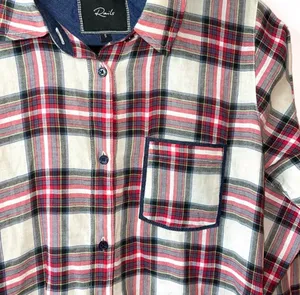 Rails Flannel Button Down Shirt Cream & Red Plaid thumbnail 3