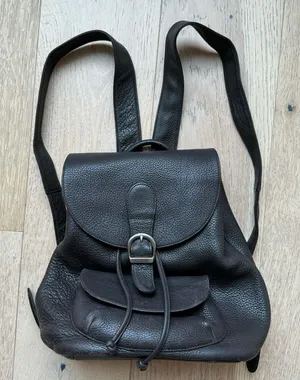 Vintage Eddie Bauer Brown Leather Rucksack Backpack thumbnail 1