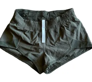 lululemon athletica Olive Green Run Short with Wide Elastic Waistband thumbnail 1