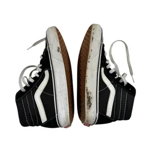 Vans Sk8-Hi High Top Sneakers Black White Suede Canvas Women 5.5 Men 4.0 thumbnail 4