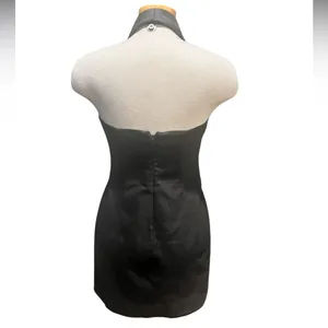 ZARA Halter Black Shawl Collar Tuxedo Dress Black Size Medium thumbnail 9