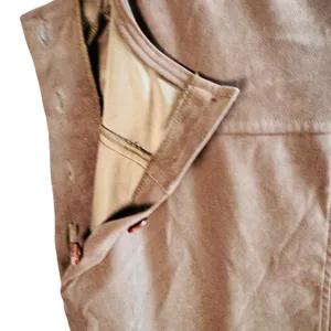 Vtg‎ Jumper Dress Faux Suede Brown M Sleeveless Maxi Pinafore Lagenlook Western thumbnail 9