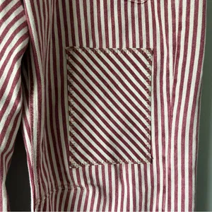 Free People Moxie Railroad Low Slung Barrel Leg Jeans Brick Stripe Size 31 thumbnail 3