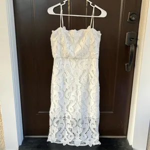 EUC BARDOT Lina Lace Shift Dress White Size 6 thumbnail 6
