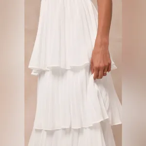 LULU’S Seriously Sensational White Strapless Tiered Maxi Dress thumbnail 5