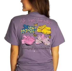 Simply Southern Light Purple Be Simple Live Better Short Sleeve Tee Size Large thumbnail 1
