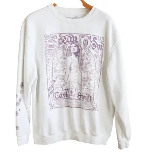 Taylor Swift Speak Now Taylors Version Sweatshirt Women L‎ White Purple Floral thumbnail 4