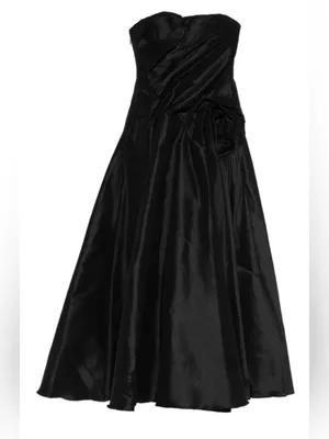 NEW Acler HAWFORD Black rosette strapless maxi Dress Sz 4 thumbnail 4