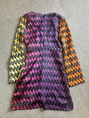 Zara printed mini dress with beaded accents thumbnail 4