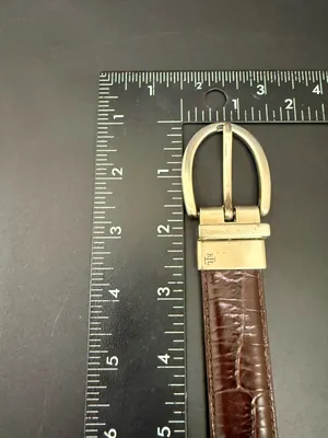 LRL LAUREN Ralph Lauren Brown/Beige Croc Leather Twist & Flip Reversible Belt 30 thumbnail 9