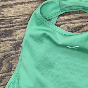 Reebok Womens Halted Unlined Open Mesh Back Sports Bra Green XS thumbnail 3
