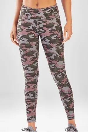 Fabletics Define Powerhold Leggings Womens S‎ Rosebloom Pink Green Gray Camo thumbnail 1