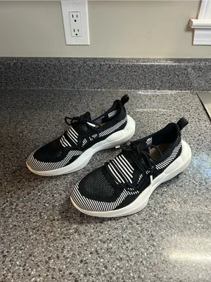 Sorel Black and White Knit Lace-Up Athletic Sneakers thumbnail 4