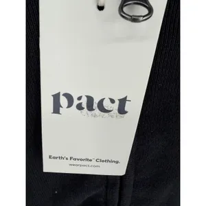 Pact Women Cardigan Full Zip Mock Neck Organic Cotton Black M thumbnail 6