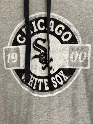 Chicago White Sox Women’s Raglan Hooded Pullover - Grey/Charcoal size L thumbnail 3