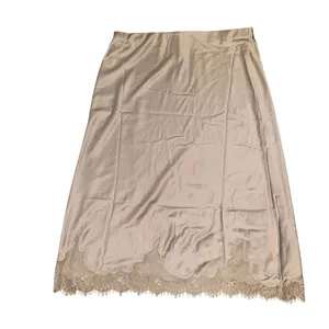 Lace trim midi skirt Tan Size XXL thumbnail 5