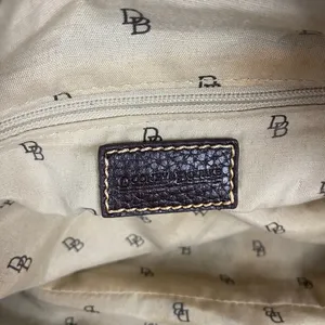 Dooney And Bourke Vintage Leather Brown Leather Signature Canvas Satchel Handbag thumbnail 10