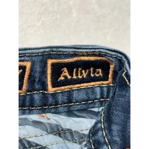 Rock Revival Women's Alivia Skinny Dark Wash Low Rise Jeans Studded Sz 27 thumbnail 5